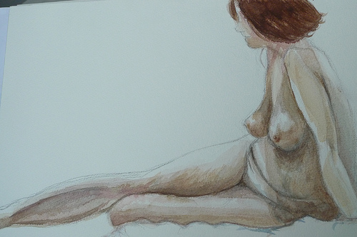 Life drawing - watercolour