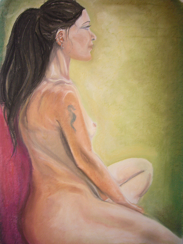 Life drawing - pastels