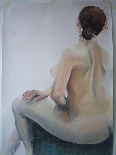 Life drawing - pastels