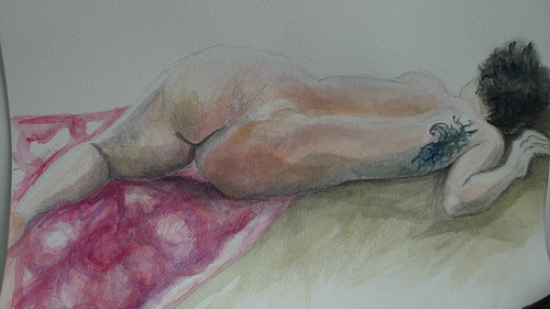 Life drawing - watercolour